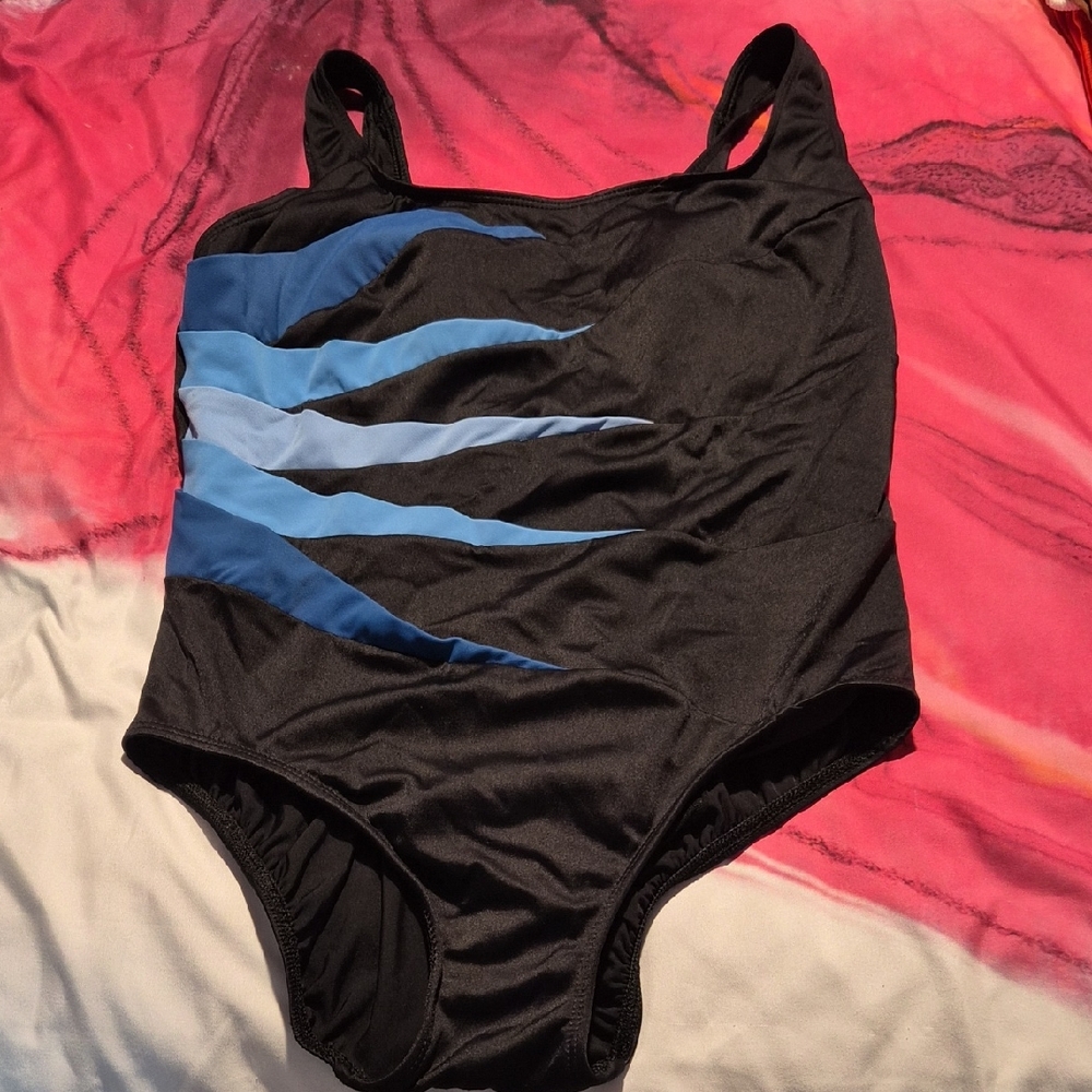 Longitude Black and Blue One Piece Swimsuit